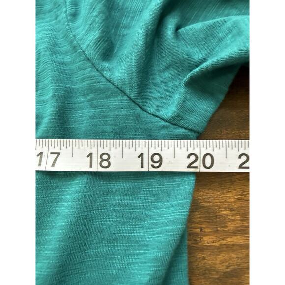 Chicos Cardigan Womens Medium Teal Ultimate Tee Slub Knit Open Front Cotton - Picture 7 of 8